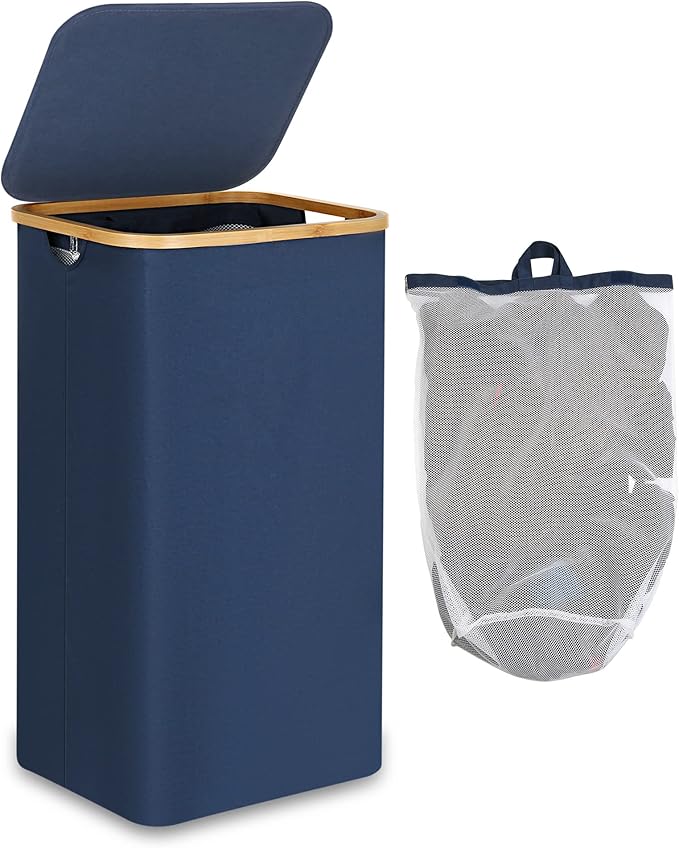 efluky Laundry Basket with Lid and Removable Bag,